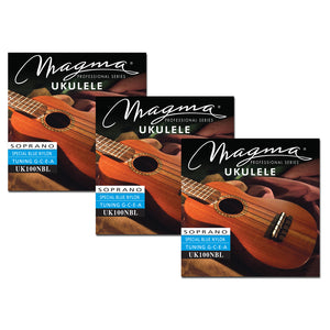 Set Strings MAGMA UKULELE Soprano Blue Nylon Hawaiian Tunning (UK100NBL)