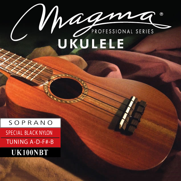 Set Strings MAGMA UKULELE Soprano Sp Black Nylon Tradional Tunning (UK100NBT)