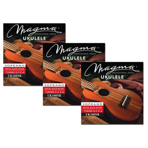 Set Strings MAGMA UKULELE Soprano Black Nylon Hawaiian Tunning (UK100NB)
