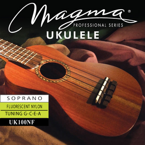 Set Strings MAGMA UKULELE Soprano Fluorescent Nylon Hawaiian Tunning (UK100NF)