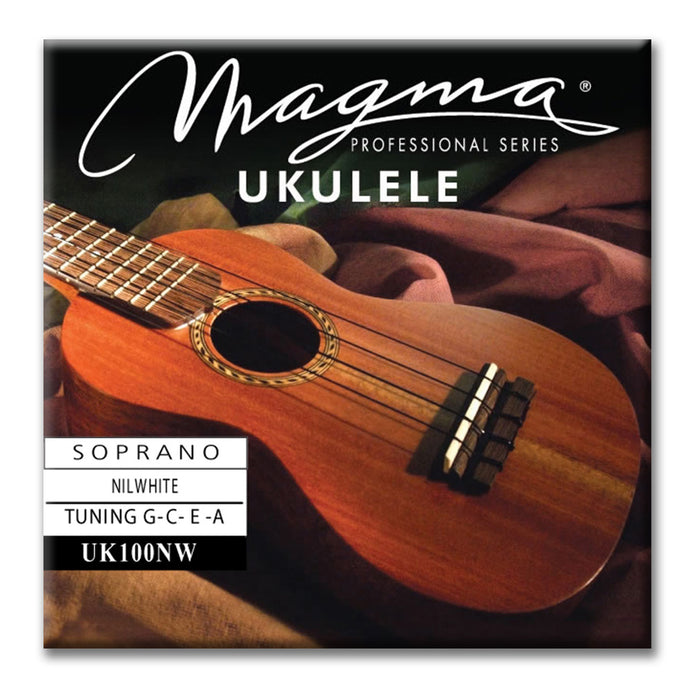 Set Strings MAGMA UKULELE Soprano NYLWHITE Hawaiian Tunning (UK100NW)