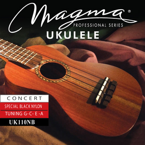 Set Strings MAGMA UKULELE Concert Sp Black Nylon Hawaiian Tunning (UK110NB)