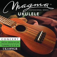 Load image into Gallery viewer, Set Strings MAGMA UKULELE Concert Green Nylon Hawaiian Tunning (UK110NGR)
