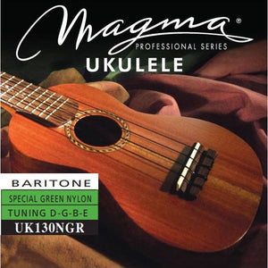Set Strings MAGMA UKULELE Baritone Green Nylon Hawaiian Tunning (UK130NGR)