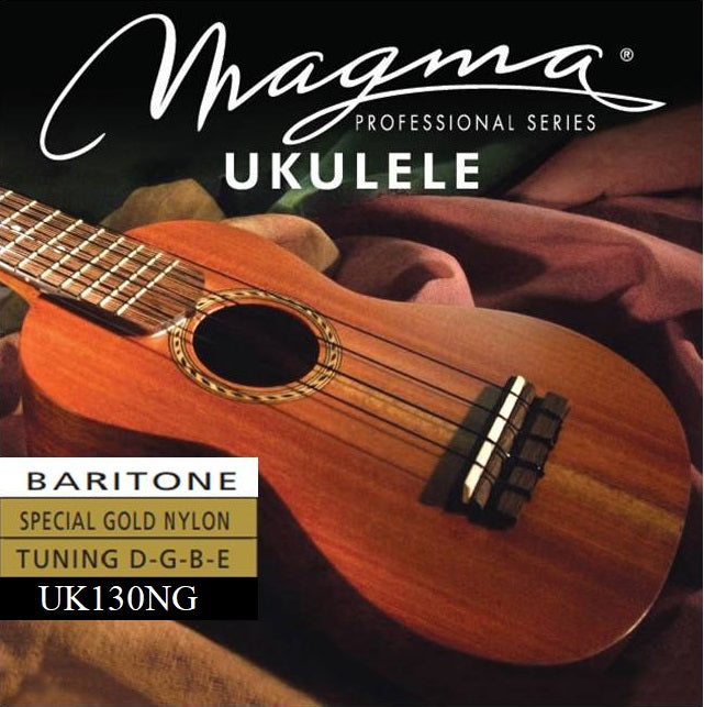 Set Strings MAGMA UKULELE Baritone Gold Nylon Hawaiian Tunning (UK130NG)