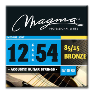 Magma Acoustic Guitar Strings Medium Light Gauge 85/15 Bronze Set, .012 - .054 (GA140B85)
